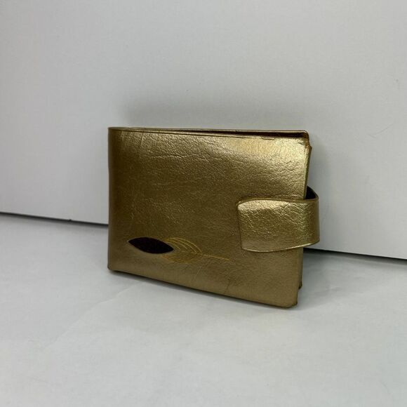 Princess Gardner Gem Vintage 60s Gold Leather Trifold Wallet Womens - Picture 10 of 12